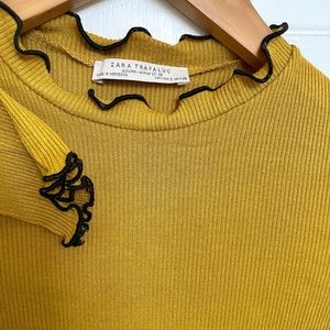 Zara Mustard Yellow Long Sleeve Top